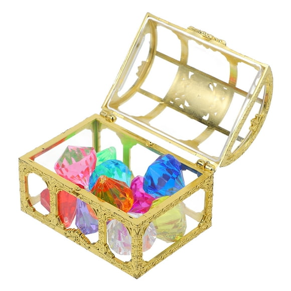 KAKOWELY acrylic gemstones 1 Set Acrylic Gemstones Acrylic Gems With Treasure Box Small Simulation Gems2.87"X2.01"X1.97"