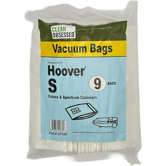 Clean Obsessed Replacement For Hoover Type S Micro Paper Bags, 9/Pk