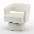 thumbnail image 5 of Canddidliike Heavy-Duty Velvet Accent Chair, White, 30.1x27.6x28.7 inches, Swivel Base, Stylish Living Room Addition, 5 of 10
