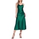 thumbnail image 2 of CURVOSPORT Vestido de Satén para Mujer con Tirantes Espagueti y Escote en V, Elegante Vestido Maxi Deslizante XS Azul Pavo Real, 2 of 6