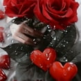 thumbnail image 5 of Creowell Red Roses Hearts Modern Waterproof Shower Curtain Set for Country Cottage & Farmhouse Bathroom Decor, 100% Polyester Fiber Bathroom Curtain with Hooks 36x72, 5 of 7