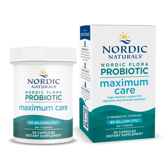 Nordic Naturals Nordic Flora Probiotic Maximum Care, Capsules, Vegan, 30 Ct