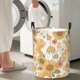thumbnail image 5 of Fotbe Groovy Hippie Flower Mushrooms Cesto de Ropa con Asas, Cesto Impermeable de Gran Capacidad, Bolsa de Lavado para Dormitorio, Cesto de Ropa con Ruedas y Asas-Small, 5 of 6