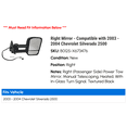thumbnail image 2 of Right Mirror - Compatible with 2003 - 2004 Chevy Silverado 2500, 2 of 2