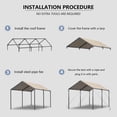 thumbnail image 5 of TANGJEAMER 10x20 ft Metal Carport Car Canopy Portable Car Tent Garage, Beige, 5 of 7