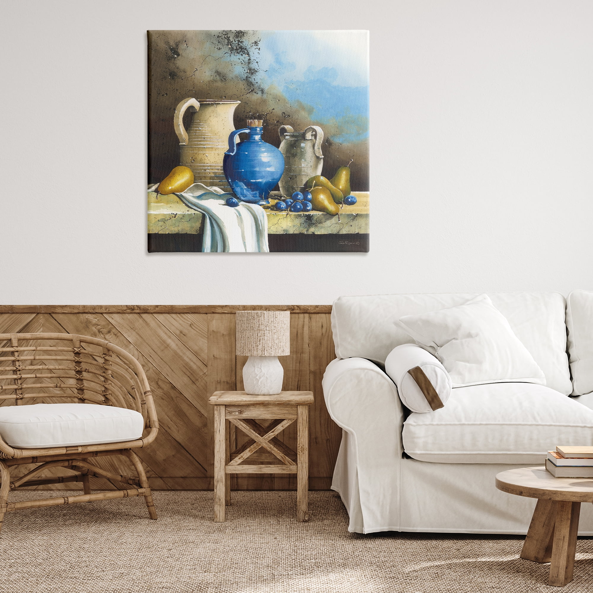 Stupell Industries Country Vineyard Still Life Food & Beverage Painting Wrapped Canvas Art Print Wall Art, 36 x 36