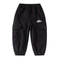 thumbnail image 4 of JAJAHO Boys Cargo Jogger Pants For Kids 4-10Y Elastic Waist Baggy Streetwear Multi Pockets Ankle-Tied Trousers, 4 of 4