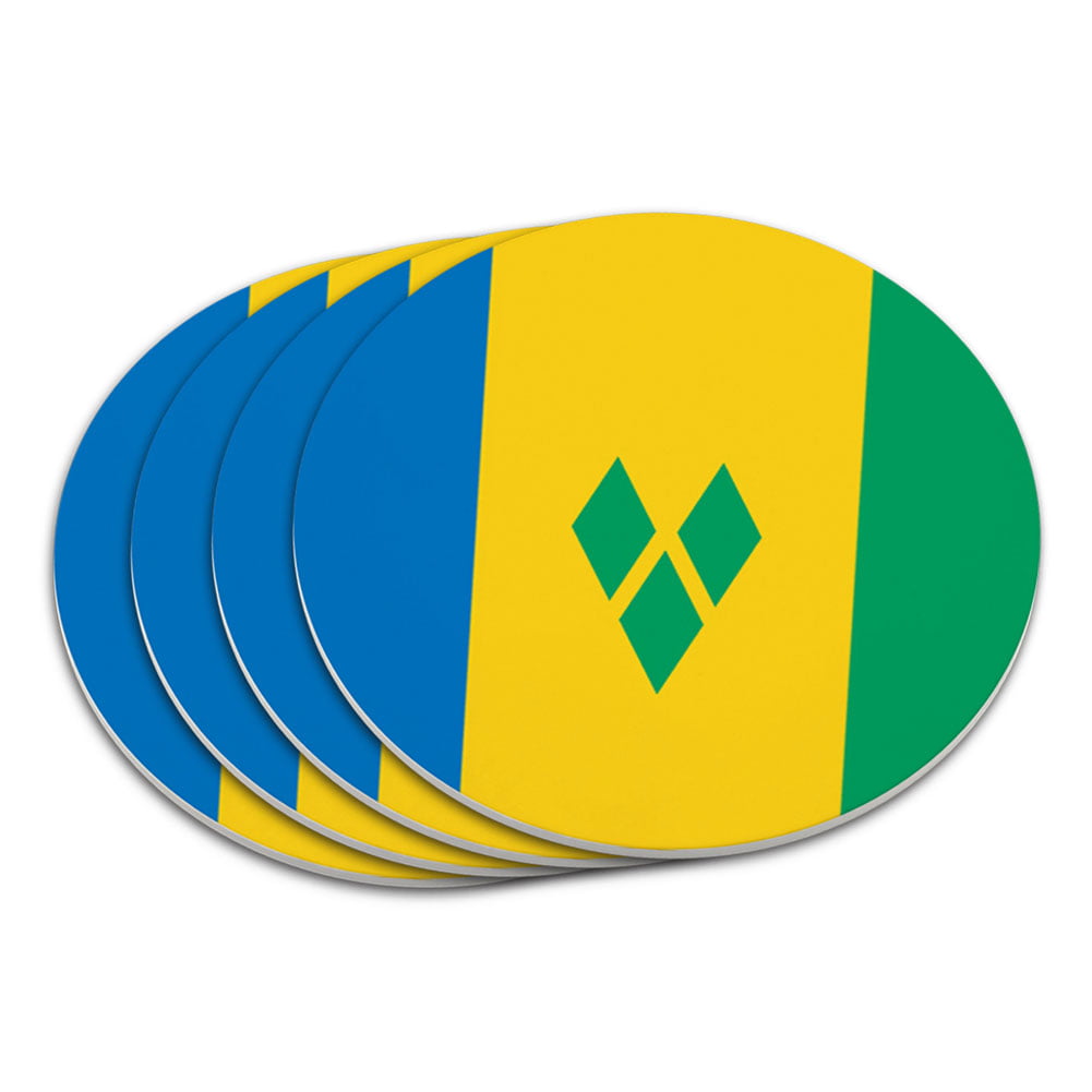 Saint Vincent And The Grenadines Flag Set of 4 Coasters