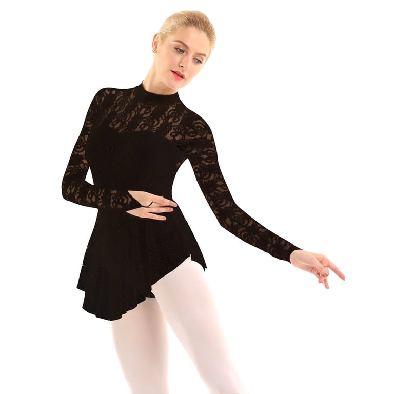 black lace figure skating dress Jerry's Ice Skating Dress
