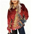 thumbnail image 2 of Sudadera con capucha para niños, con estampado navideño de invierno, larga, con terciopelo, informal y cómoda, de manga larga, de poliéster., 2 of 5