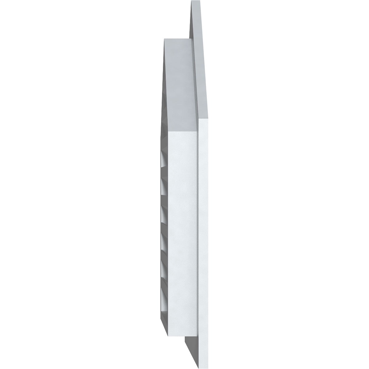 Ekena Millwork 18"W x 28"H Peaked Top Gable Vent (23"W x 33 1/8"H Frame Size) 10/12 Pitch: Functional, PVC Gable Vent w/ 1" x 4" Flat Trim Frame