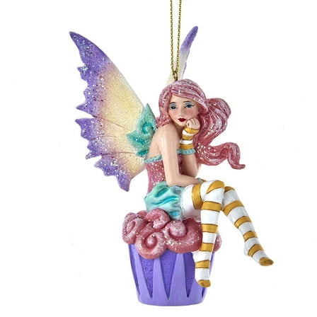 Kurt S. Adler Amy Brown Cupcake Fairy Ornament, 4.25-Inch, Multi-Color