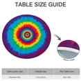 thumbnail image 6 of Colorful Rainbow Tie Dye Spiral Pattern Round Fitted Tablecloth with Elastic Edge,Dining Table Cover Waterproof,Outdoor Round Tablecloth for Camping,Dining,Indoor and Outdoor, 6 of 7