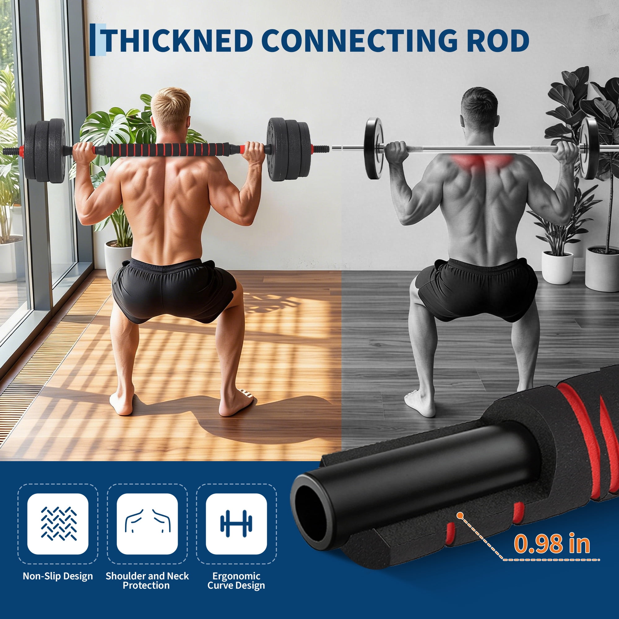 GARVEE  Adjustable Dumbbells Set,5 in1 66lbs Free Weight Sets Convertible to Dumbbell,Barbell,Kettlebell & Push-Up Stand,Weight Plate,Fitness Exercises for Home Gym Full Body Strength Training