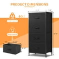 thumbnail image 4 of Simenmax 4 Storage Dresser for Bedroom, Wide Fabric Closet Chests Organizer Tower Furniture, Black, 4 of 7