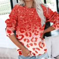 thumbnail image 3 of ylioge Blouses for Women Dressy Casual， Women's Y2K Tops Crewneck Long Sleeve Flower Printed Pullover Ombre Tie Dye Sweatshirts Fall Saving Clearance, 3 of 5