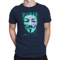 thumbnail image 2 of Hacktivist Anonymous Glitch Art Navy Men's T-shirt, 2 of 3