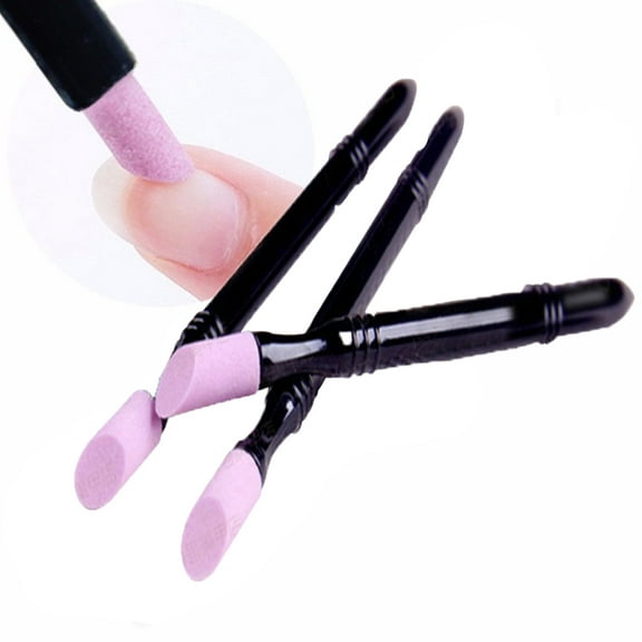 SPRING PARK 1Pc Stone Sanding Nail File Tools Nail Art Pen Cuticle Remover Trimmer Buffer Pedicure Pen Washable Cut Pusher Polisher Manicure Tool