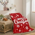 thumbnail image 4 of Snowflake Throw Blanket Christmas Blanket Red Flannel Fleece Blanket Christmas Festival Themed Blanket Soft Plush Blanket for Bedroom Couch Sofa, 4 of 6