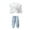 White, variant on XXWXYD Spring Suit New Foreign Style Children Baby Girl Fashionable Small Net Red Denim Spring Two Piece Set for Classic Fashion Breathable(3-4 Years,White)