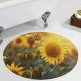 thumbnail image 4 of Sunflower Washable Round Rug -Circle Area Rugs for Nursery Bedroom, Vintage Non Slip Non Shedding Low Pile Carpet for Living Room Coffee Table Entryway, 4 of 7