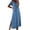 Blue, variant on Womens Dresses Solid Color V Neck Fashion Loose Half Sleeve Knee Length Summer Dresses for Women