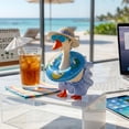 thumbnail image 3 of Summer Bikini Desk Goose Outfits, 7 Inch Mini Desktop Goose Clothes with Straw Hat, Sunglasses and Swim Ring, for Magnetic Geese Party Table Decor, 3 of 8