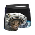 thumbnail image 3 of Kll Cat Astronaut Men'S Cotton Boxer Briefs Underwear-Small, 3 of 9