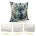 thumbnail image 4 of COMIO Pillow Covers Blue and White Tile China Decor Pillow Covers Room Decor Vintage Style Flower Navy Blue White Pillow Protector Decoration for Home, 4 of 5