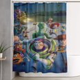 thumbnail image 1 of Cortina de ducha de Toy Story con dibujos animados, cortinas de ducha para baño con 12 ganchos, impermeable, lavable, poliéster, juego de decoración para el baño, 60 x 72 pulgadas, plástico, 1 of 8