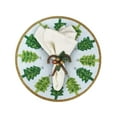 thumbnail image 2 of O Christmas Tree Bead Embroidered PlacematColor: White, Green & GoldSize: 13.5" RoundSet of 2, 2 of 10
