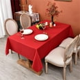 thumbnail image 2 of MEANMOY Red 210 GSM Water & Stain Resistant Rectangle Tablecloth for 6 Foot Table - Solid 60 x 102 Inch Rectangular Table Cloth Wrinkle Free Washable Polyester Fabric for Wedding, Party, Banquet, 2 of 9