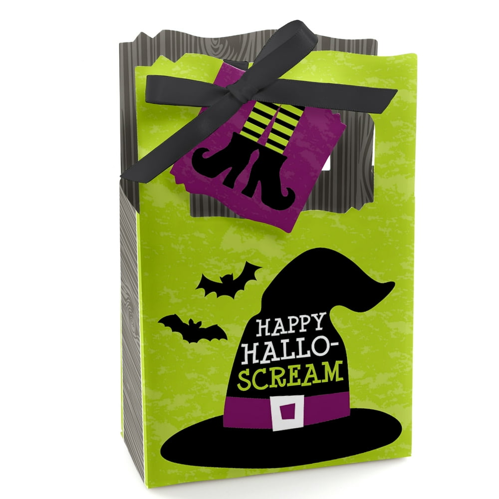 Happy Halloween Witch Party Favor Boxes Set of 12