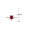 thumbnail image 3 of 2.38 Carat (Ctw) Lab-Created Ruby Pear Engagement Ring with White Topaz in 10K Yellow Gold for Women, 3 of 6