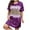DT-Purple, variant on DailyTrove Women's Tie-Dye Print Fit & Flare Dress, Short Sleeve, Casual Beach & Festival Wear, Lightweight Cotton Blend, Ruffled Hem