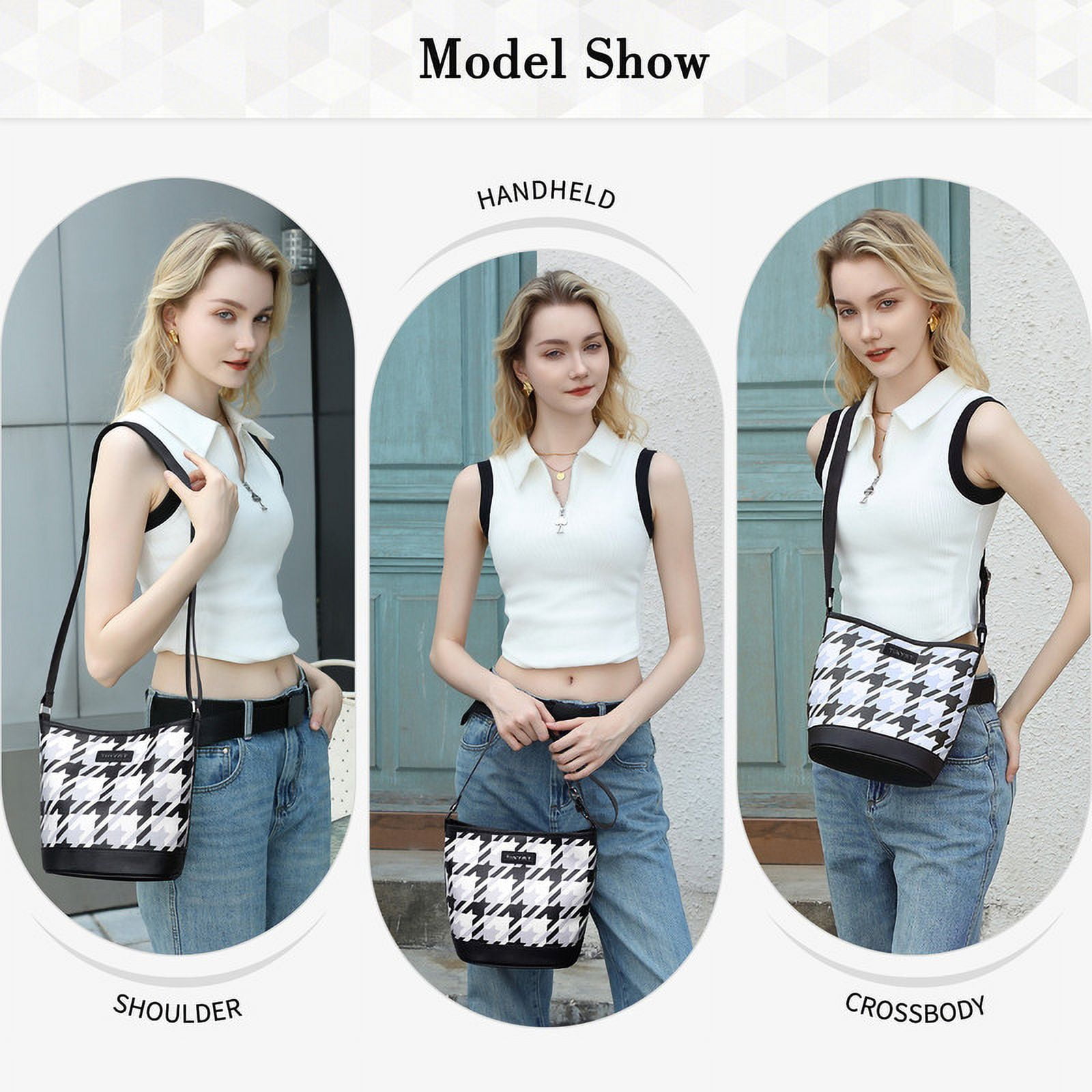 Tinyat Shoulder Bag for Women Waterproof Hobo Handbag Large Capacity Crossbody Purse with Adjustable Shoulder Strap for Daily Use and Shopping