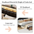 thumbnail image 5 of Papajet Queen Platform Bed Frame with LED, 2-Tier Storage and Upholstered Headboard, Rustic Brown, 5 of 7