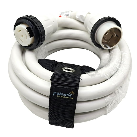 Parkworld 60936W Marine Shore Power Extension Cord 50 AMP SS2-50P to SS2-50R, Marine Shore Power Cord SS2-50 male to female 50A 125V/250V (25FT)