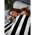 thumbnail image 6 of Full Size Flat Sheet Only, Black Striped Soft Brushed Microfiber Bed Sheets, Modern Farmhouse Black and White Stripes Hotel Quality Breathable Bedding Top Sheet, Easy Care, 81"x96", 6 of 9