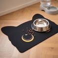 thumbnail image 5 of Cat Shaped Pet Food Mat for Floors, Cute Animal Prints Feeding Mats Non-Slip Floors Absorbent, for Cats Dogs Bowl and Water Dispenser A, 5 of 6