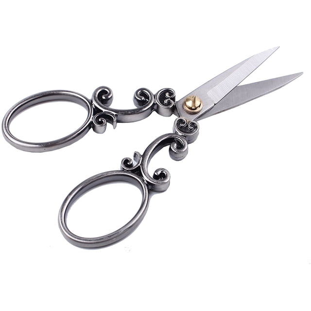 European Vintage Stainless Steel Sewing Scissors DIY Tools Cloud Pattern Dressmaker Shears Scissors for Embroidery, Craft, Art Work & Everyday Use