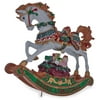 "8"" Rocking Horse with Christmas Gifts Music Box Figurine"