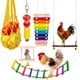 thumbnail image 1 of Juguetes para gallineros (6 unidades), escalera para gallineros, xilófono para pollos, espejo para pollos con cascabeles, verduras colgantes, mascotas para pollos., 1 of 6