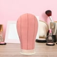thumbnail image 4 of HILABEE PU Leather head Mannequin Head for Making Holder Display Display Pink, 4 of 8