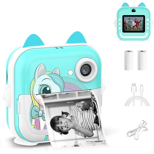 Cámara de impresión instantánea para niños con videos de 1080p e impresora térmica