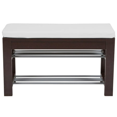 Flash Furniture 2 Shelf Living Room Bench In Espresso Canada Flash Furniture 2 Shelf Living Room Bench In Espresso Image 1 Of
