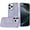 Dark Purple, variant on For iPhone 16 Pro Max 6.9 Crystal Glass Diamond with Metallic Buttons and Edges Hybrid Case - Hot Pink