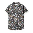 thumbnail image 4 of DeHolifer Shirt for Women Floral Printed Short Sleeve Lapel Button Casual Shirt Spring Fashion Blouse Tops Navy M, 4 of 4