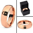 thumbnail image 4 of Tungsten Privacy Padlock Lock Band Ring 7mm Men Women Comfort Fit 18k Rose Gold Dome Polished, 4 of 4
