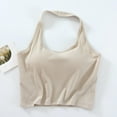 thumbnail image 3 of yunLCZ Square Neck Tank Top Women's Neck Hanging Camisole Vest Inner Layer With Chest Cushion Knitted Base Back Underwear Spicy Girl Strapless Vest Summer Sleeveless Tops, 3 of 3